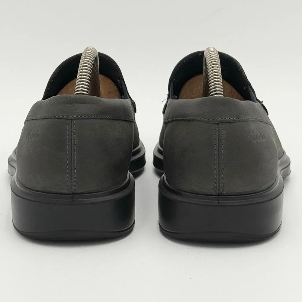 Ecco Helsinki II Matte Gray Leather Slip On Loafers - EU 42 / US Men 8-8.5
